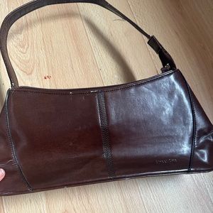 Brown patent leather purse